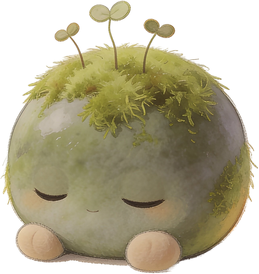 mossy sleeping, cozy and at peace